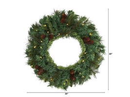 Nearly Natural W1111 Pinecone Christmas  Wreath C210545 - £28.02 GBP