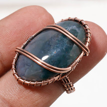 Moss Agate Gemstone Handmade Fashion Copper Wire Wrap Ring Jewelry 7&quot; SA 520 - £3.97 GBP