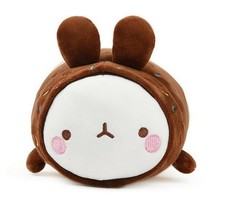 Molang Donut Rabbit Fluffy Stuffed Animal Plush Toy Soft Mochi Cushion 9"