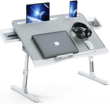 Foldable Laptop Bed Tray Desk, Adjustable Laptop Bed Table with Heights and Angl - £37.96 GBP