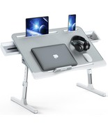 Foldable Laptop Bed Tray Desk, Adjustable Laptop Bed Table with Heights and Angl - £37.41 GBP