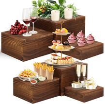 Elegant 6-Piece Wooden Riser Set for Cakes and Cupcakes - Versatile Part... - $107.86