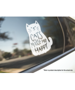 Cats Make Me Happy Cat Lover Vinyl Car Truck Decal Window Sticker Vehicl... - $109.69 MXN