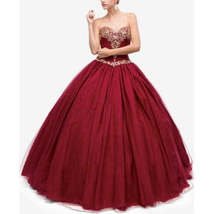 Dancing Queen Juniors Embellished Pleated Strapless Gown, Choose Sz/Color - £240.55 GBP