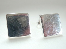 Square Silver Stud Earrings 925 Sterling Silver - £10.12 GBP