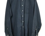 Tommy Hilfiger ITHACA Men Button Front Shirt Sz 16 1/2 34 35 Black Blue ... - $29.65
