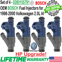 Bosch 4Pcs HP Upgrade OEM Fuel Injectors for 1998-2000 Volkswagen Beetle 2.0L I4 - $159.88