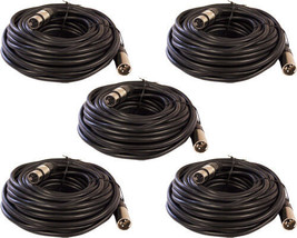 5Pack 25 Ft Foot 3 Pin Xlr Male To Female For Powered Active Speakers Mo... - £48.78 GBP