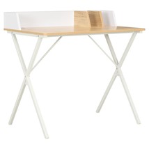 Desk White and Natural 80x50x84 cm - £46.46 GBP
