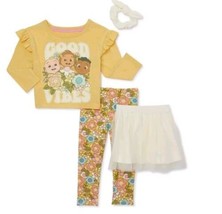 COCOMELON ~ Four (4) Pc. Set ~ Top ~ Leggings ~ Tutu Skirt ~ Scrunchie ~... - £25.56 GBP