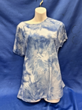 Hocosit Women’s Blue Tie-Dye Short Sleeve Shirt Size M - Used, Good Cond... - $5.93