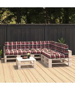  Sofa Cushion Set of 7 Red Check Pattern 100% Polyester - $253.99