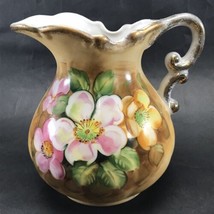 Floral Homco 6” Pitcher with Roses / Dogwood Made in Japan Vintage 1186 ... - $11.71