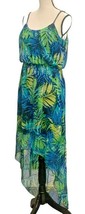 Bailey Girl Womens Hi Low Floral Print Dress Size M Lined Blue Spaghetti Straps  - £9.39 GBP
