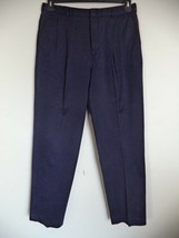 Men's Blue Lands' End Pleated Dress Pants. Size 36. 60% cotton/ 40% Polyester. - $17.82