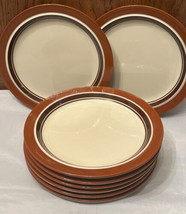 Carousel Sienna Salad Dessert Plates (8) Stoneware Japan 7-1/8&quot;  Rustic ... - $32.00