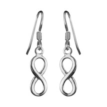 Infinity Sign Pendant 925 Silver Fish Hook Earrings - £13.30 GBP