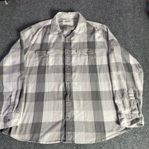 Urban Pipeline Men&#39;s Long Sleeve Button Up XXL Plaid Shirt Gray Cotton Casual - £6.34 GBP