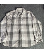 Urban Pipeline Men&#39;s Long Sleeve Button Up XXL Plaid Shirt Gray Cotton C... - £6.35 GBP