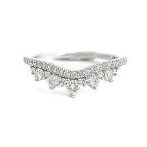 Authenticity Guarantee 
Curved Diamond Tiara Crown Wedding Band Ring 14K... - $1,395.00