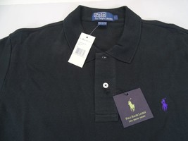 New Polo Ralph Lauren Men Black Blue Size L Mesh Shirt Pony Logo - £26.11 GBP