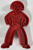 Vintage Tupperware Red Cookie Cutter Plastic Holiday Christmas Gingerbread Man - £6.64 GBP