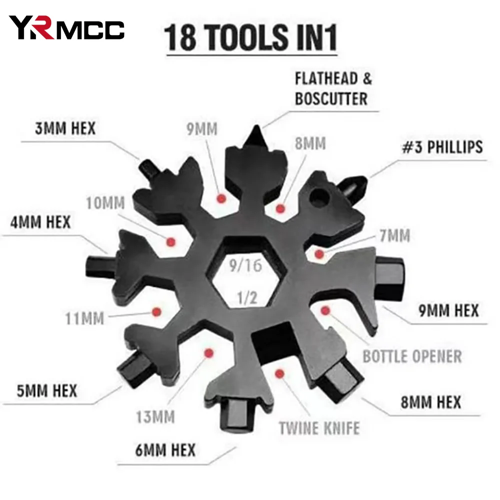 8 in 1 snowflakes stainless steel portable multifunctional wrench tool for auto 18 in 1 thumb200