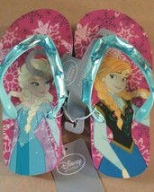 Disney Frozen Elsa Girls Flip Flop Sandals Pink Cute New With Disney Store Tags - £14.31 GBP
