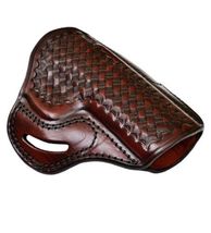 Fits Smith&Wesson 686 Leather Belt Holster 4”BBL Open Top. Basket Weave Design. image 3
