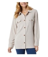 32 Degrees Womens Shirt Tan Button-Up Long Sleeves Chest Pockets Soft - $56.32 CAD