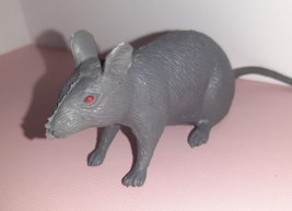 RAT Squeaky Toy Gray Novelty Toy Halloween Prop Joke Vintage 4&quot; - $7.92