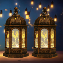Ramadan Lanterns Decoration 5.2&quot; Height Size 2 Pieces Hanging Lamp Eid Mubarak F - £15.01 GBP