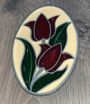 Red Tulip W/ Off-White Background Vintage Sun Catcher - £3.83 GBP