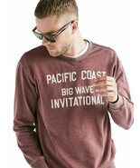 Lucky Brand Mens Marled Red Pacific Coast Crew Neck Sweater Sz Medium M ... - £34.41 GBP