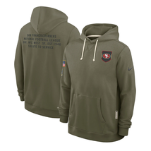 Mens Olive 49ers 2025 Salute to Service Sideline Pullover Hoodie - San F... - $69.90