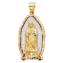 Precious Stars 14k Two-Tone Gold Our Lady of Guadalupe Pendant - £125.04 GBP