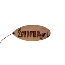 Surfer Girl Surfboard - Cedar Ornament - £15.65 GBP