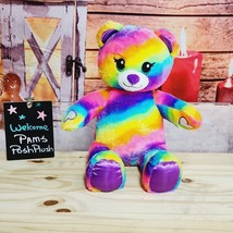 Build A Bear Rainbow Friends Tie Dye Plush Teddy Purple Blue Pink BAB - £11.02 GBP