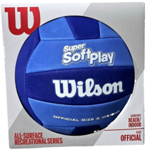 Wilson Super Soft Play Official Size &amp; Weight All Surface Beach Volleyball Blue - £23.59 GBP
