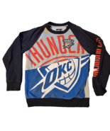 OKC Thunder NBA Sweatshirt Men’s Medium Crewneck Pullover Big Logo Blue ... - $40.68 CAD