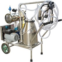 1100W 1440RPM Electric Milking Equipment w/ 25L Bucket for 10 Goats&amp;Cows... - £703.25 GBP