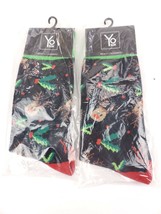 2 Pack Yo Sox Graphic Print Mens Crew Socks Christmas Reindeer Rudolf Si... - $13.51 CAD