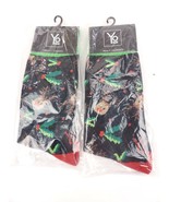 2 Pack Yo Sox Graphic Print Mens Crew Socks Christmas Reindeer Rudolf Si... - $13.37 CAD
