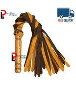 Flogger 25 Tails Thick Leather Suede &amp; Nubuck with Laminated Carved Wood... - €25,02 EUR