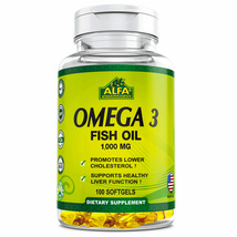 Alfa Vitamin Omega-3 1000mg Memory / Cholesterol / Nerves / Liver 100 Softgels  - $20.75