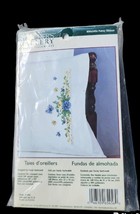 Stitchers Gallery Pansy Ribbon 2 Standard Sized Pillow Cases to Embroide... - $12.59