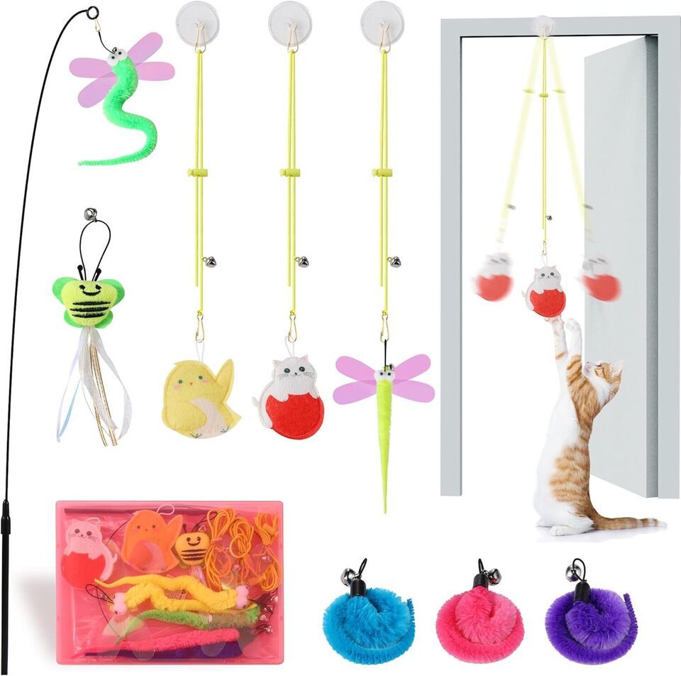 Cat Teaser Wand Interactive Indoor Hanging Toys For Cats Kitten Play Hun... - $99,999.00