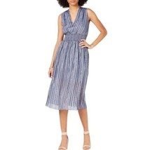INC Womens Petite 0P Blue Striped Sleeveless Smocked Midi Dress NWT CP77 - £37.59 GBP