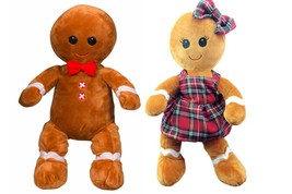 Teddy Mountain 8&quot; Gingerbread man AND Girl Teddy Bear Plush Stuffed and ... - £27.96 GBP