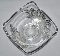 Vintage, Mid Century Crystal Condiment Bowl with Sterling Silver Overlay - £19.46 GBP